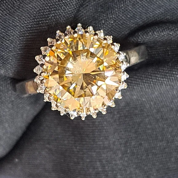 *CERTIFIED* GORGEOUS 5 CT NATURAL CHAMPAGNE HPHT DIAMOND SOLITAIRE RING SIZE 8